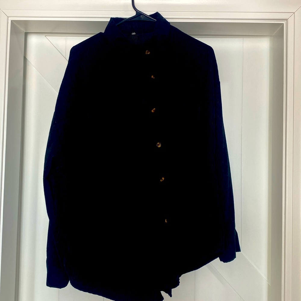 Black corduroy Shacket